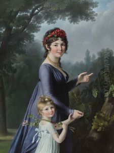 Presumed portrait of Marie-Genevieve Lemoine and her daughter Anne Aglae Deluchi by Marie-Victoire Lemoine