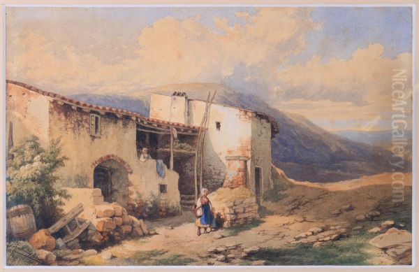 Hochgebirgslandschaft mit figuraler Staffage - view 1