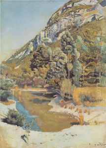 Am Fuss des Petit Saleve by Ferdinand Hodler