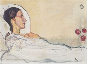 Valentine Gode-Darel im Krankenbett by Ferdinand Hodler