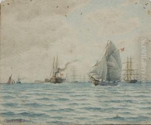 Ships at the roads of Copenhagen.
