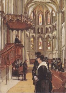 Das Gebet in der Kathedrale Saint-Pierre in Genf