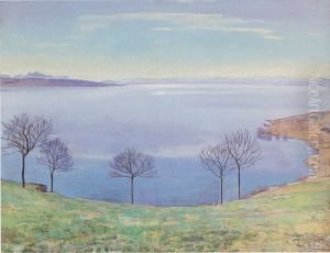 Der Genfersee von Chexbres aus by Ferdinand Hodler
