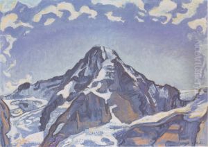 Der Monch mit Wolken by Ferdinand Hodler