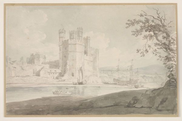 Caernarfon Castle view from the river-side - view 1