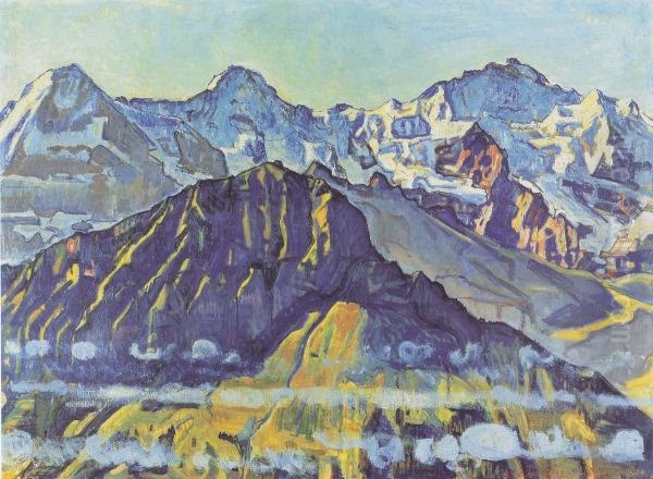 Eiger, Monch und Jungfrau in der Morgensonne - view 1