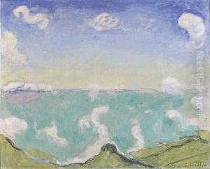 Landschaft bei Caux mit aufsteigenden Wolken by Ferdinand Hodler