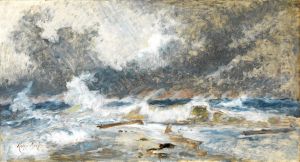Havet i opror. Skagens Gren by Holger Drachmann