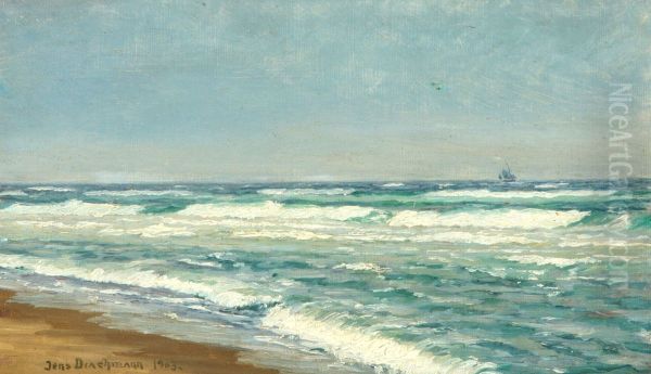 Coastal landscape with sailing ship near Skagen. - view 1