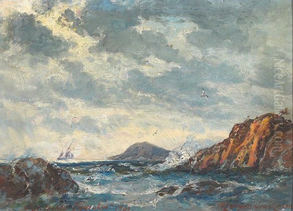 Skerries near Marstrand with a sailing ship. - view 1