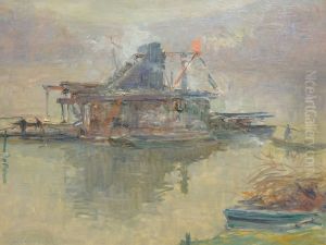 Dredger on the Seine near Rouen by Albert Lebourg