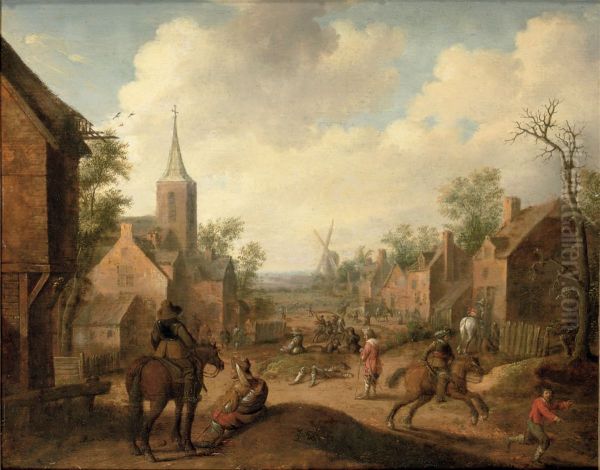 Soldaten plundern ein Dorf - view 1