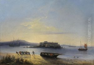 A Boat Arriving at the Beach by Ferdinand Perrot