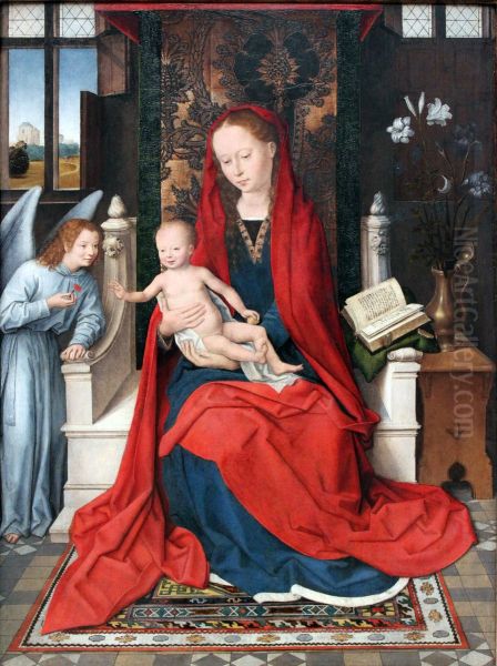 Enthroned Madonna and Child with Angel - view 1