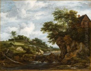 Paysage avec une cascade by Jacob Van Ruisdael