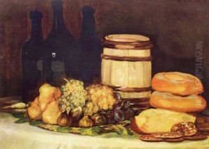 Still life with fruit, bottles, breads by Francisco Goya Fuendetodos