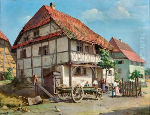Lively ancient Alsatian farm