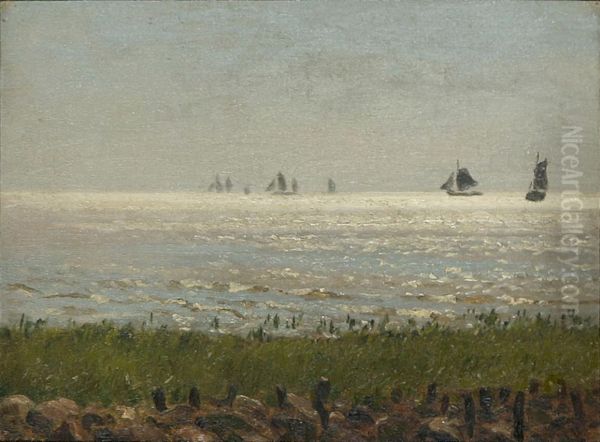 Ships at sea off the coast. - view 1