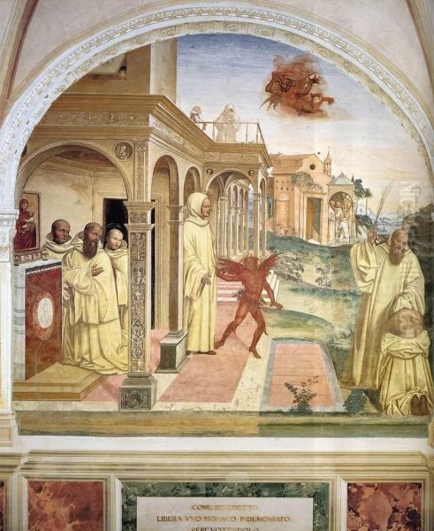 Benedict Frees a Monk - view 1