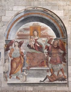 Madonna col Bambino, gli arcangeli michele e Raffaele, e un donatore