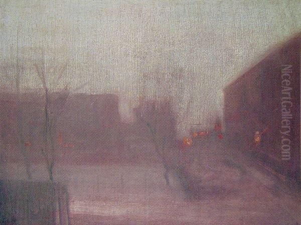 Nocturne Trafalgar Square Chelsea Snow - view 1