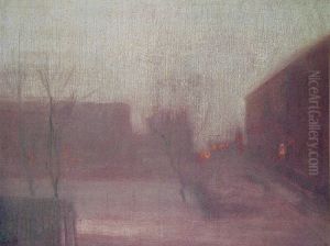 Nocturne Trafalgar Square Chelsea Snow by James McNeill Whistler