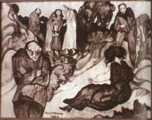 Composition with six figures by Stanislaw Ignacy Witkiewicz (Witkacy)
