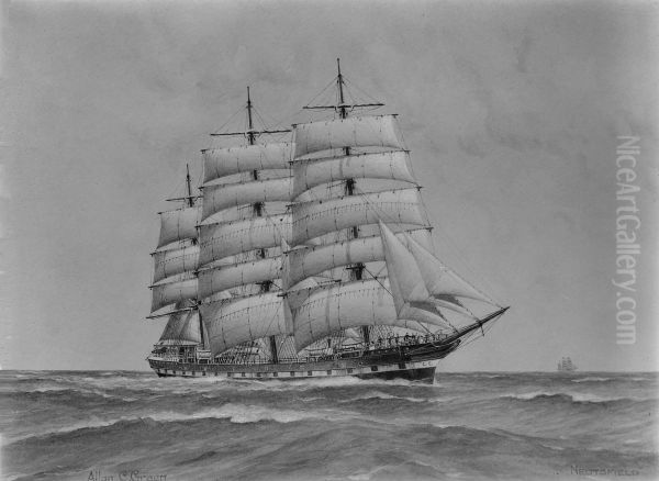 The clippership ,Noetsfield' under full sail - view 1