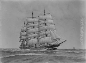 The clippership ,Noetsfield' under full sail by Allan C. Green