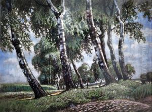 Birken am Feldrain by Albert Konig