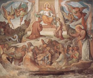 Szene: Suhneschiff und Lauterungsberg aus dem Purgatorio by Joseph Anton Koch