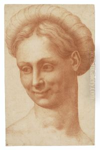 Head of a young woman wearing a ghirlanda Head of a young woman wearing a ghirlanda