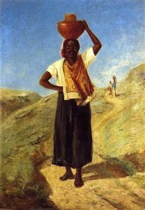 woman carrying a pitcher on her head