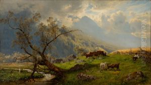 Shepherd in the Alps by Hjalmar Munsterhjelm