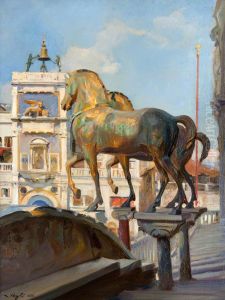 The Bronze Horses of St Mark's by Philip de Laszlo