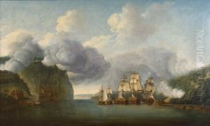 Forcing a passage of the Hudson River, 9 October 1776 by Thomas Mitchell