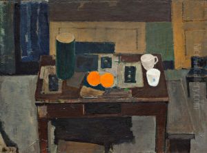 Still life with oranges by Immanuel Ibsen