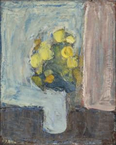 Still life with yellow flowers by Immanuel Ibsen
