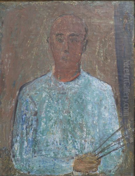The blue painter (self-portrait) - view 1