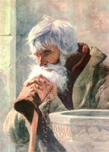Old man praying. by Julian Falat