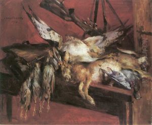Jagdstillleben, Hase und Rebhuhner