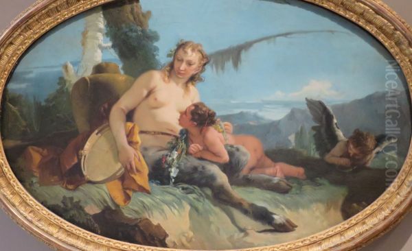 Satyress with Two Putti and a Tambourine - view 1