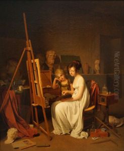 Studio of a Woman Artist (Studio of a Female Artist) by Louis-Leopold Boilly