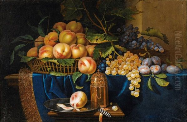 Still Life With Peaches, Grapes, Plums and Silver-Gilt Shaker - view 1
