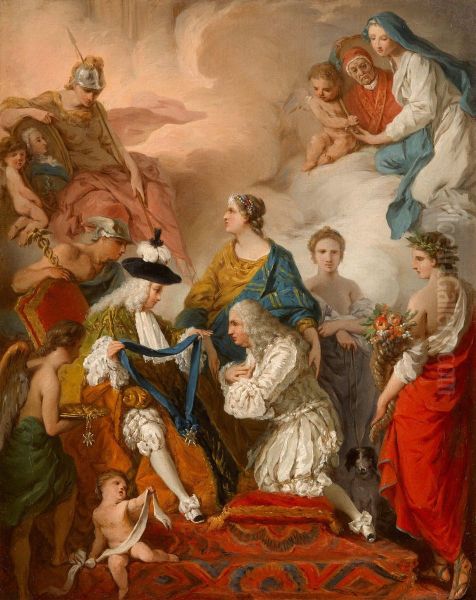 The Duke of Saint Aignan Investing Girolamo Vaini, Prince of Cantalupe and Duke of Selci, with the insignia of a Knight of the Holy Spirit - view 1