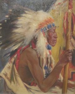 Taos War Chief by Julius Rolshoven