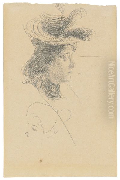 Portrait of Emilia Cardona and a head study - view 1