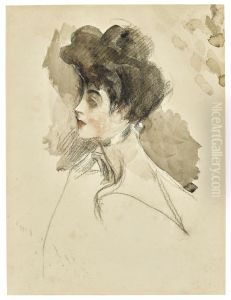 Head of a woman, looking to the left by Giovanni Boldini