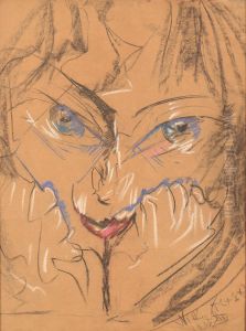 Portret Janiny Turowskiej-Leszczynskiej by Stanislaw Ignacy Witkiewicz (Witkacy)