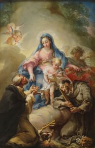 Virgin with St. Francis and St. Dominic by Vicente Lopez Portana